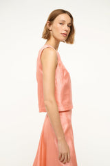 CASSIA SILK TOP | CARNATION