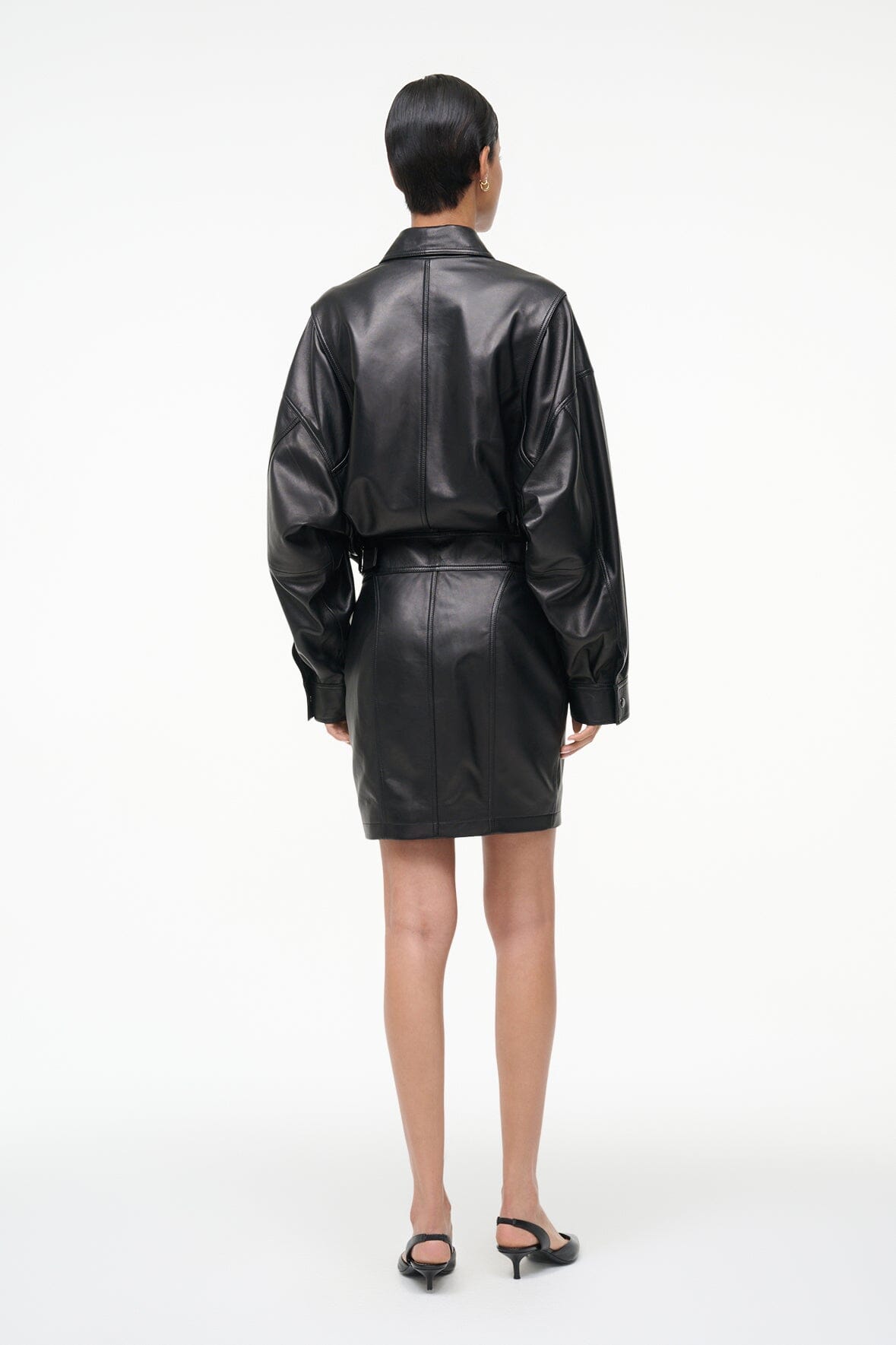 CLAUDETTE LEATHER DRESS | BLACK