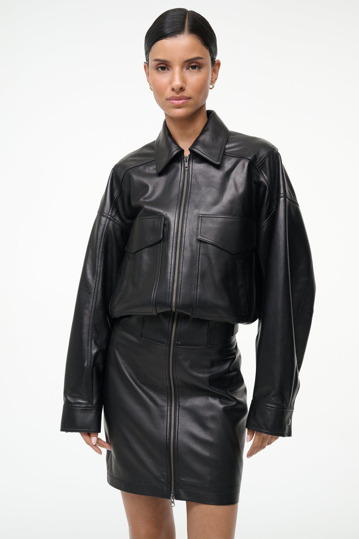 CLAUDETTE LEATHER DRESS | BLACK