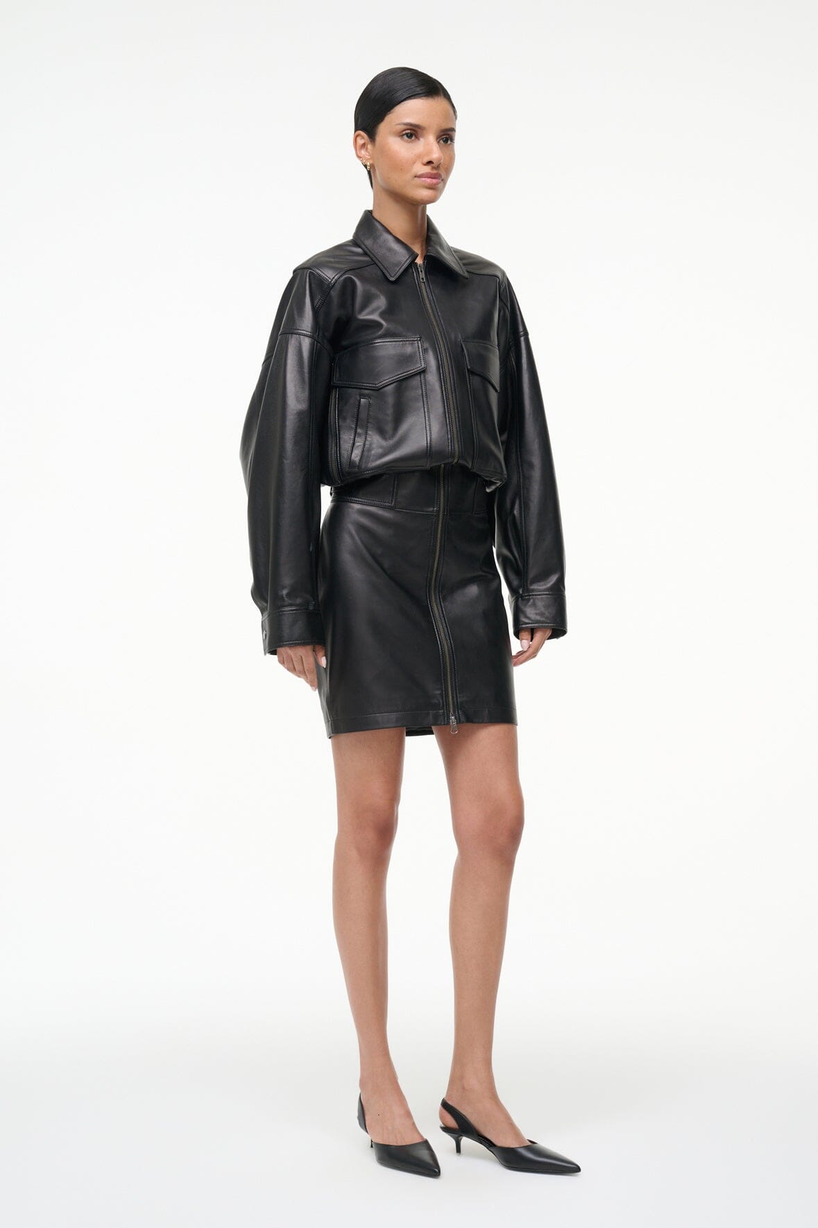 CLAUDETTE LEATHER DRESS | BLACK