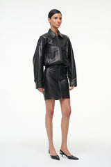 CLAUDETTE LEATHER DRESS | BLACK