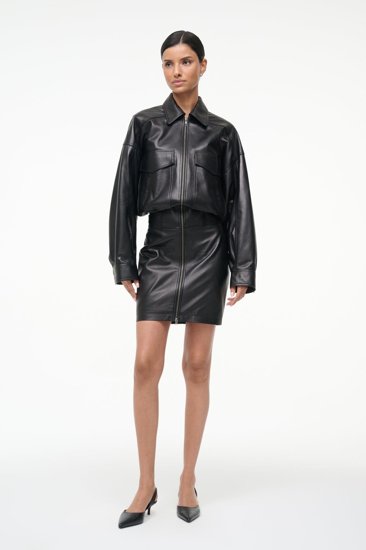 CLAUDETTE LEATHER DRESS | BLACK