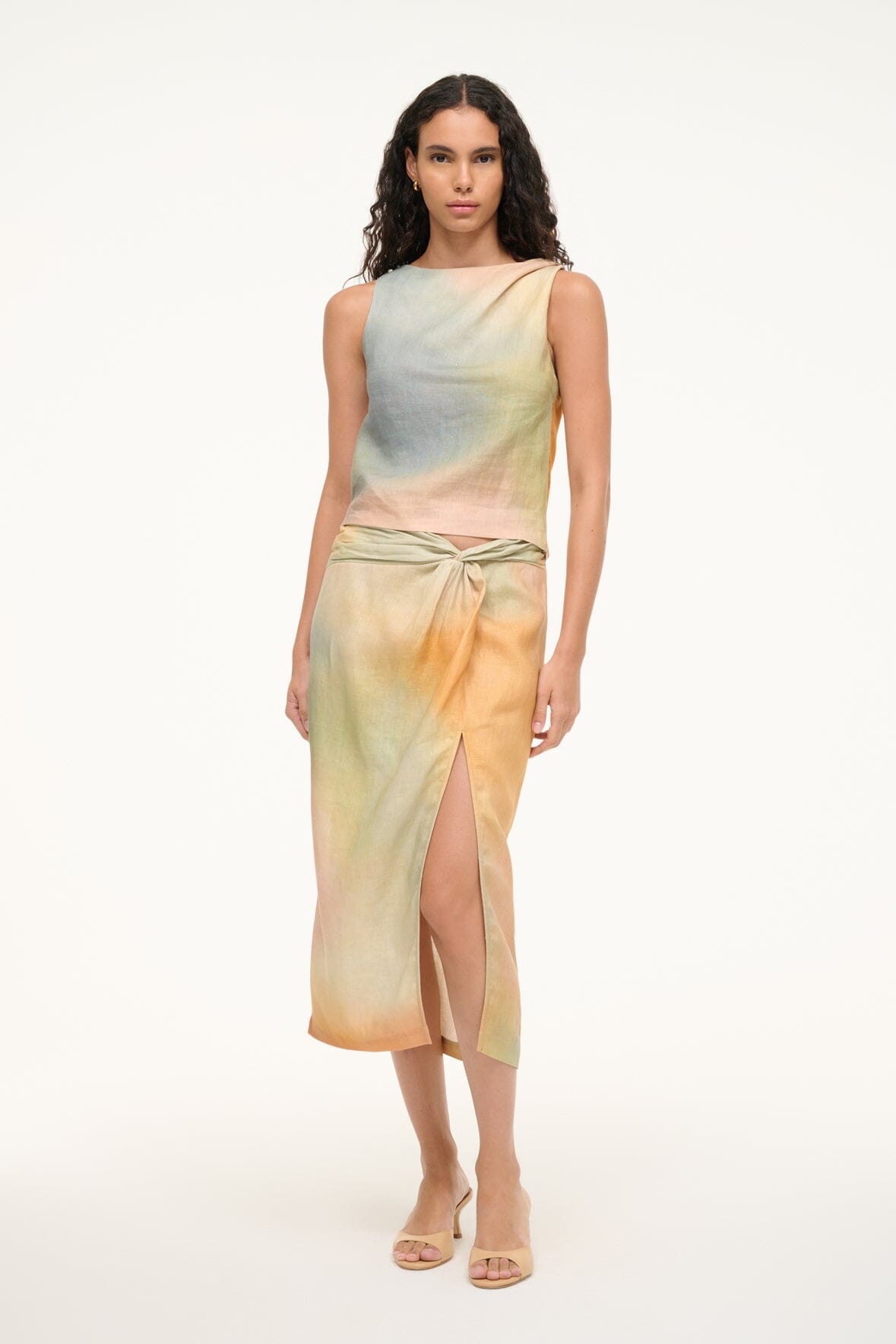 BOA LINEN TOP | PASTEL CLOUDS
