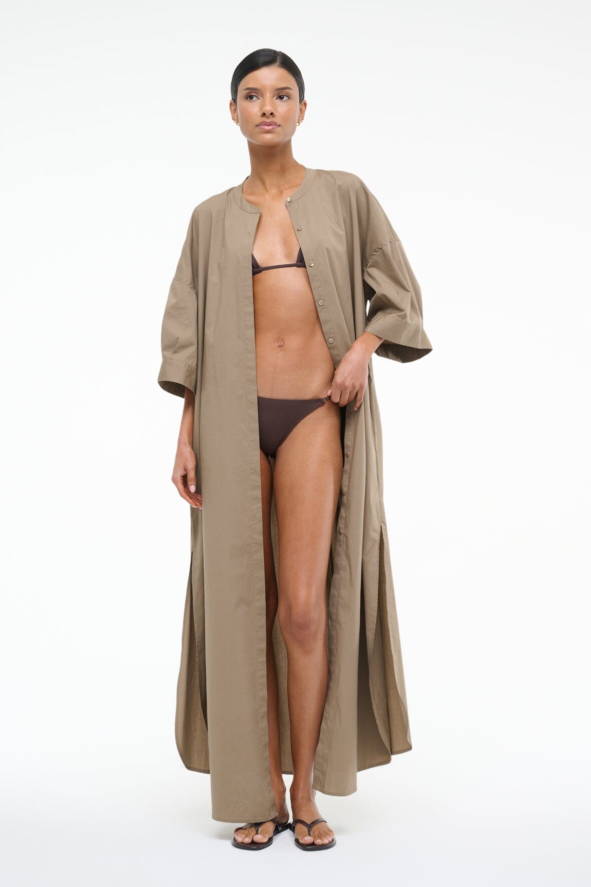 ENZO MAXI DRESS | TAUPE