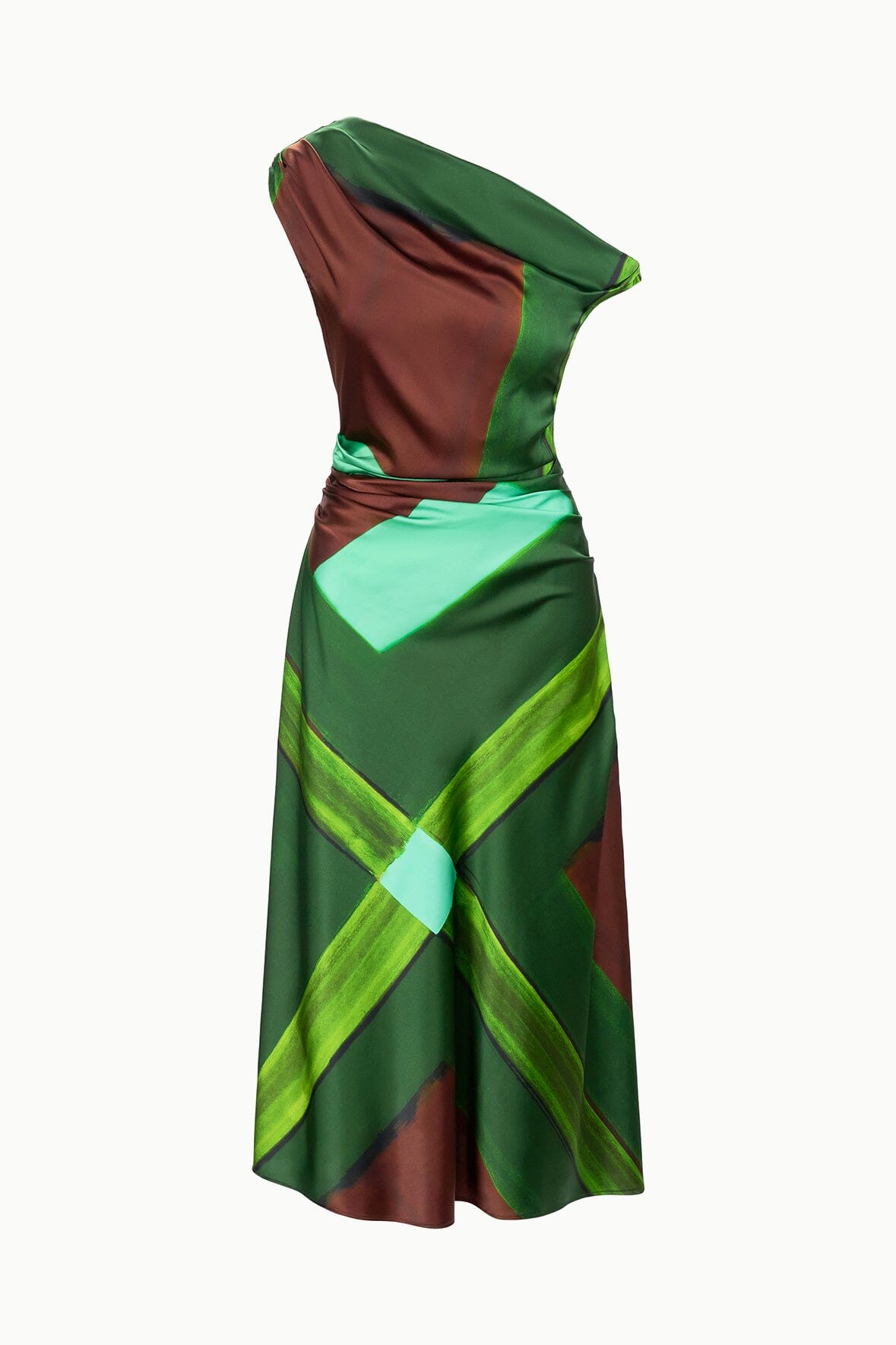 PHARE SILK DRESS | EMERALD PRISM